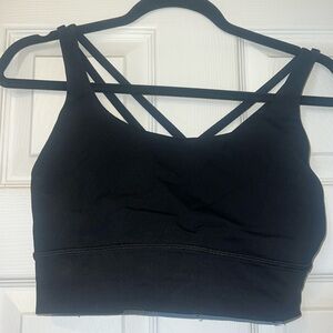 Lululemon Women's Black Strappy Sports Bra (longline)